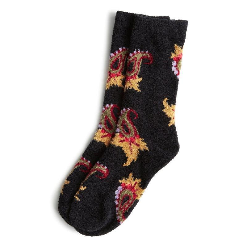 Vera Bradley Fleece Socks Women in Midnight Garden Paisley Black Product Image