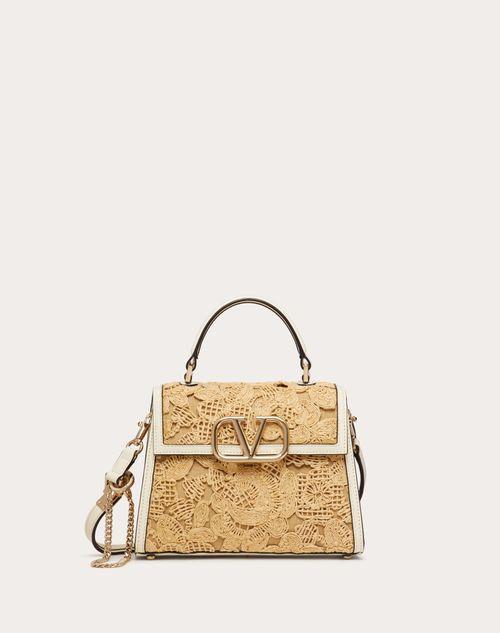 SMALL VSLING HANDBAG IN LACE-EFFECT RAFFIA Product Image