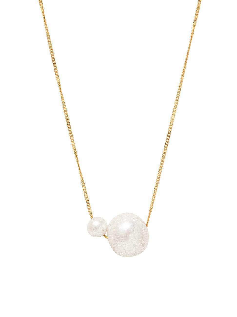 Womens One (Blank) Can Change The World 14K-Yellow-Gold Vermeil & Cultured Freshwater Pearl Necklace Product Image