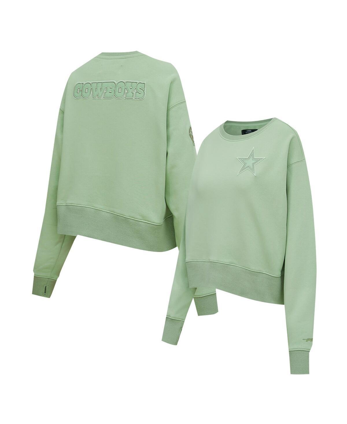 Pro Standard Womens Light Green Dallas Cowboys Neutral Pullover Sweatshirt Product Image