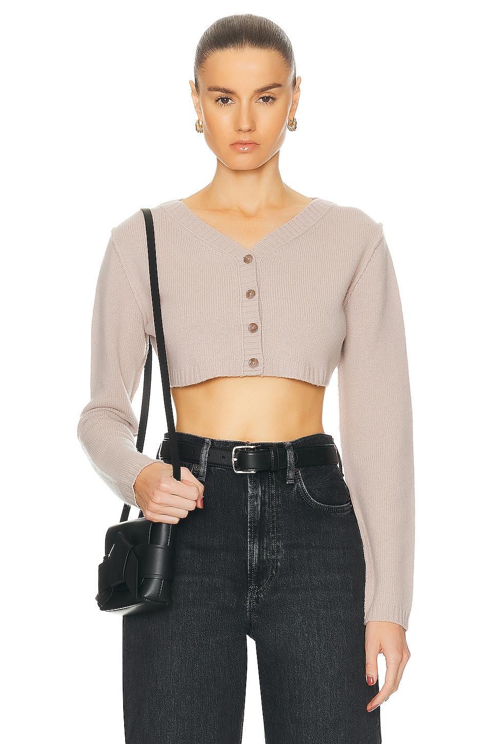 Acne Studios Cropped Cardigan in Beige Product Image