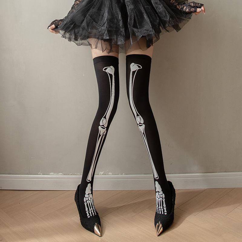 Print Over The Knee Socks Product Image