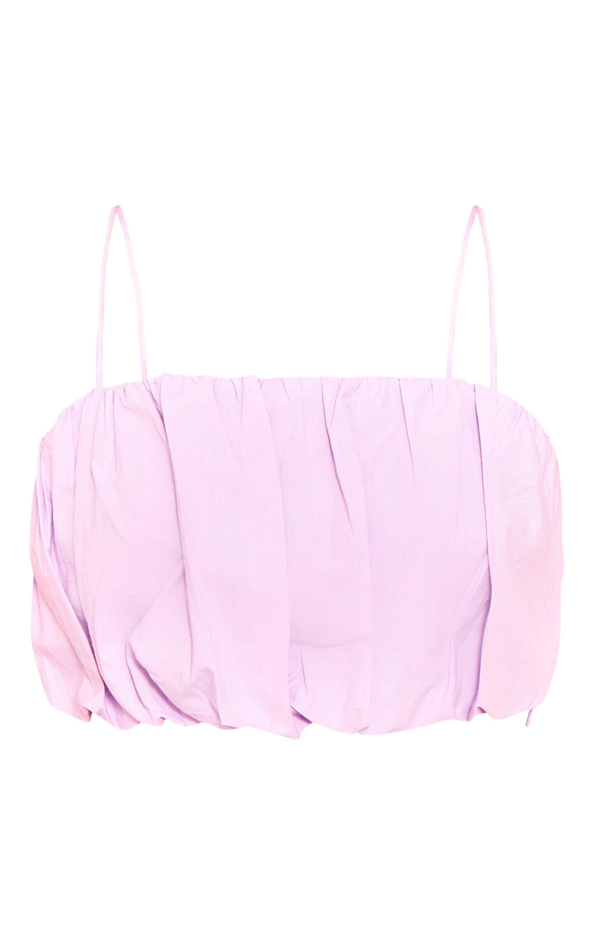 Tall Lilac Extreme Ruched Crop Top Product Image