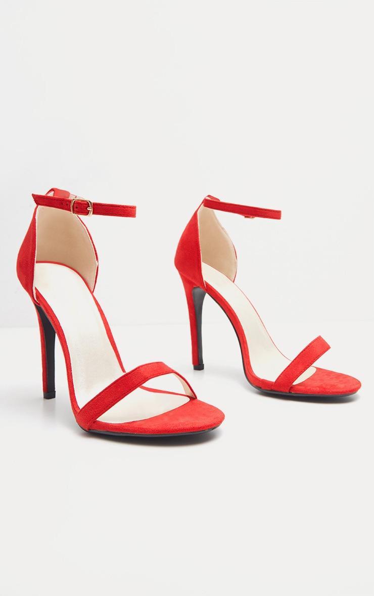 Clover Red Strap Heeled Sandals Product Image