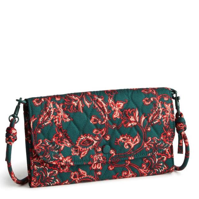 Vera Bradley Wildwood Wallet Crossbody Women in Victorian Vines Black Product Image