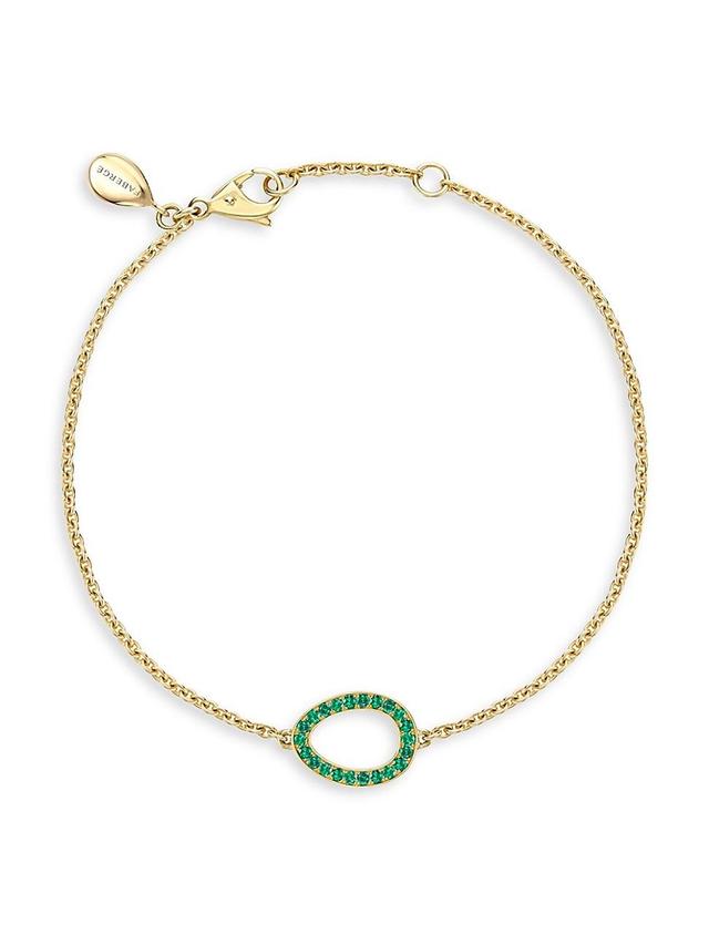 Womens Colours of Love Sasha Yellow Gold Emerald Egg Chain Bracelet Product Image