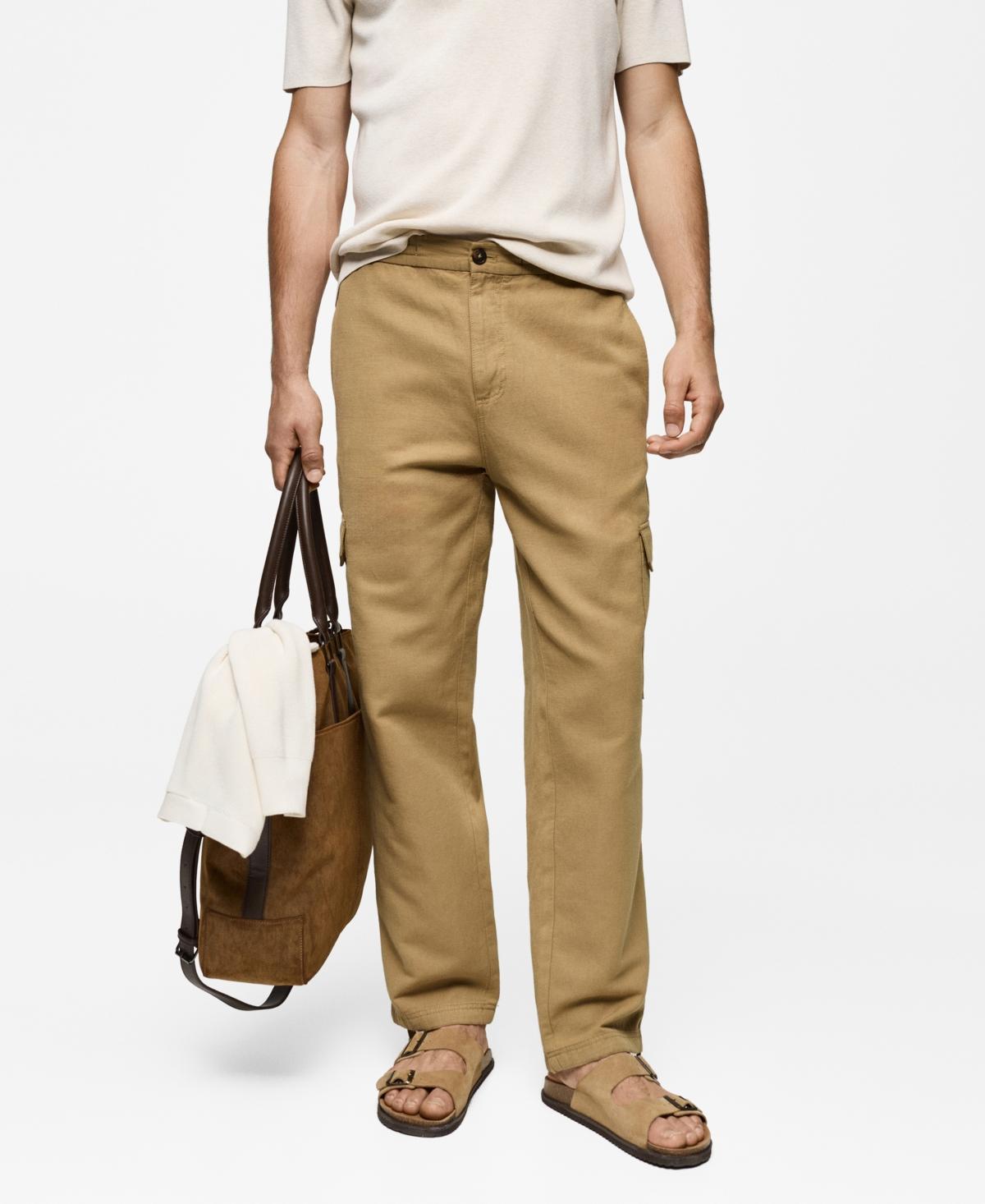 Mango Mens Cotton-Linen Cargo Pants product image