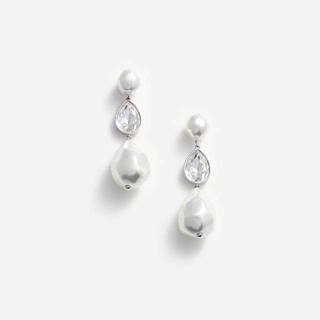 Pearl Crystal Droplet Earrings Product Image