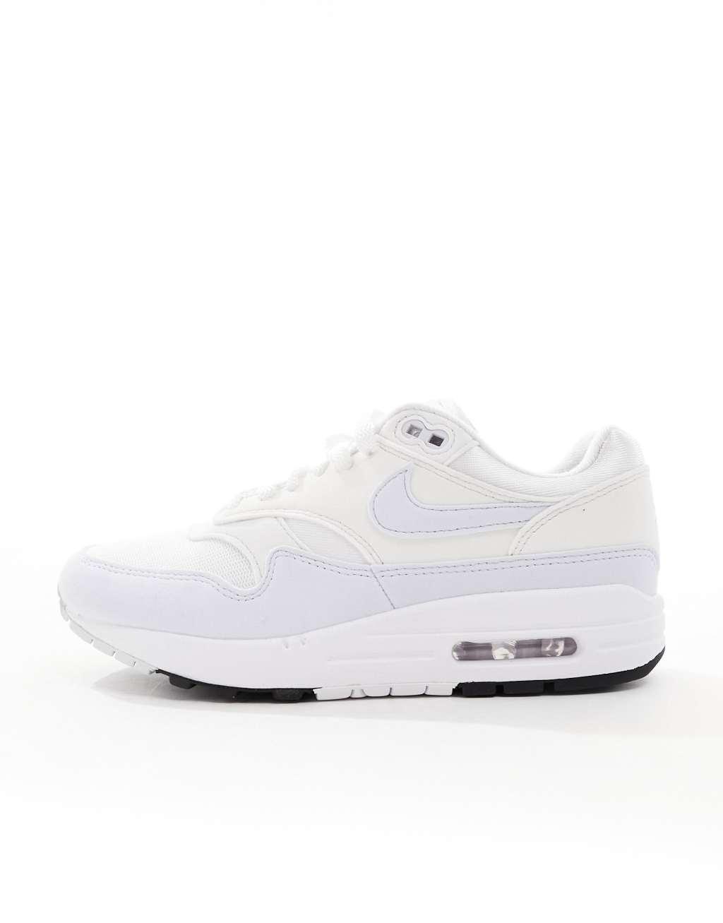 Nike Air Max 1 sneakers in white and light gray Product Image