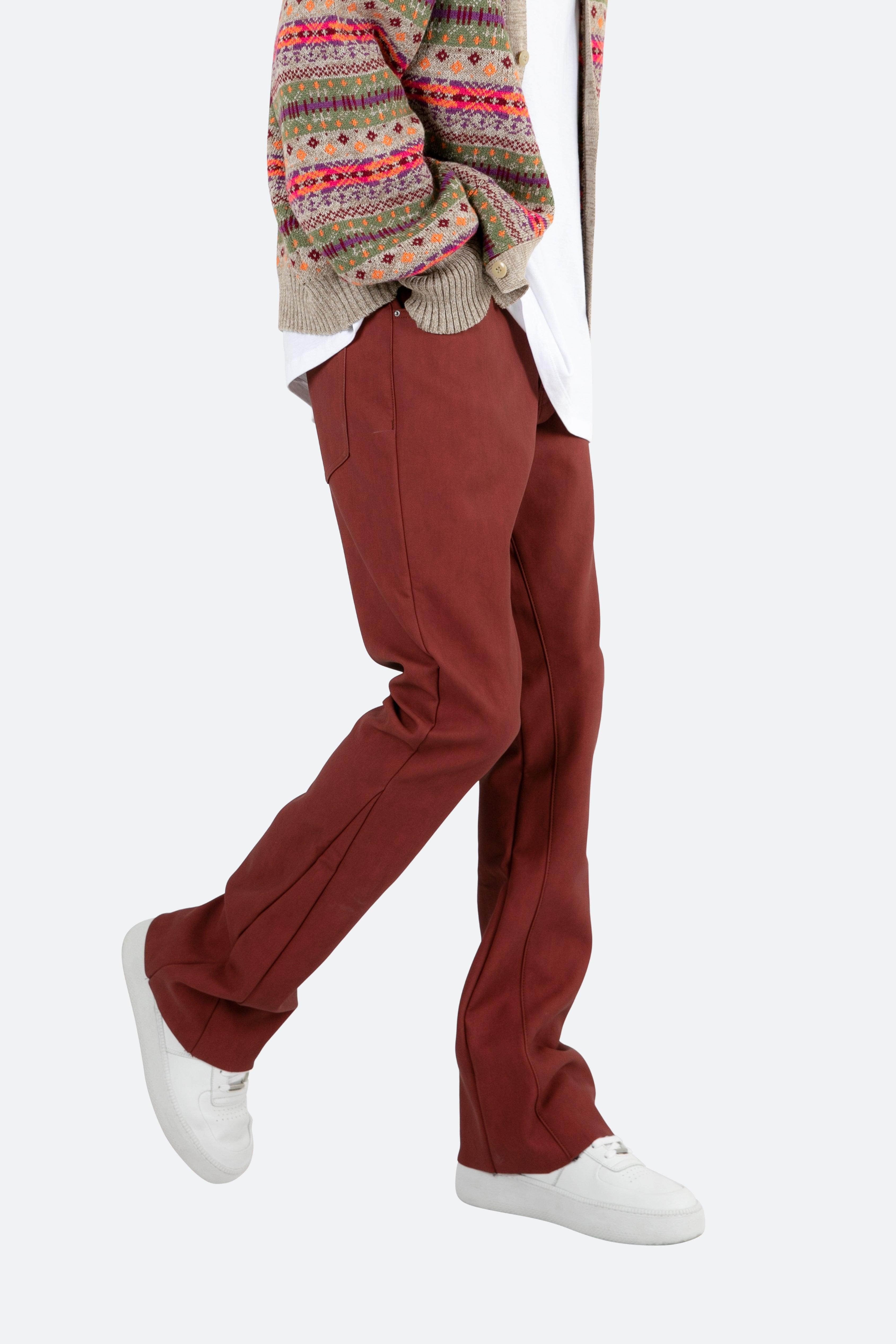 B460 Leather Flare Pants - Burgundy product image