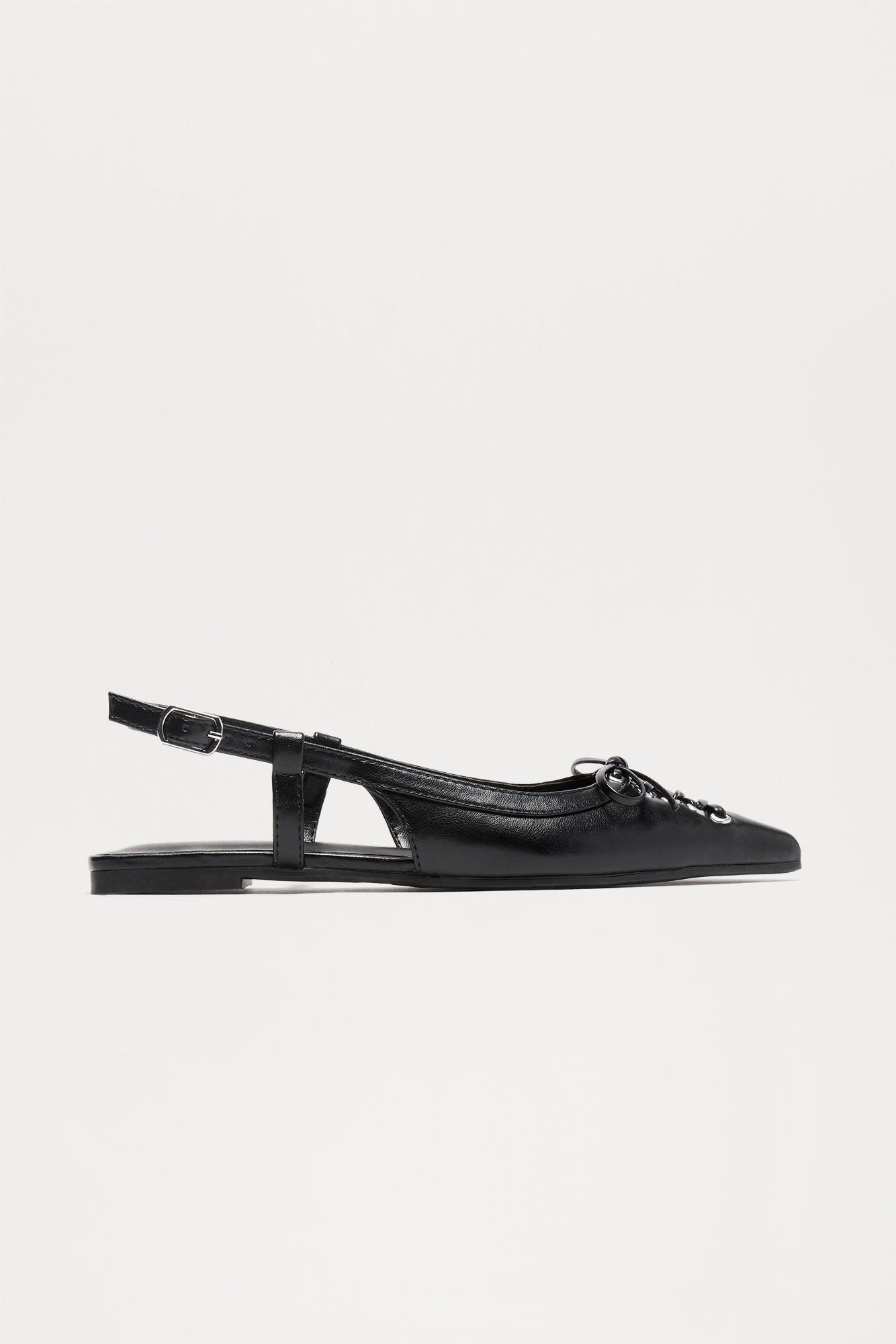 Ash Slingback Flats - Black Product Image