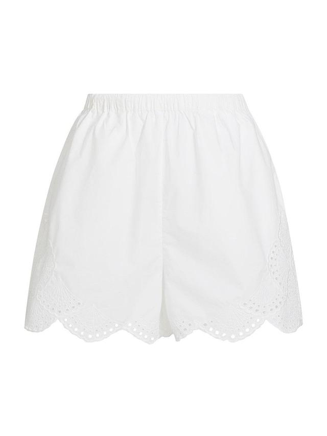 Womens Eyelet Cotton Shorts Product Image