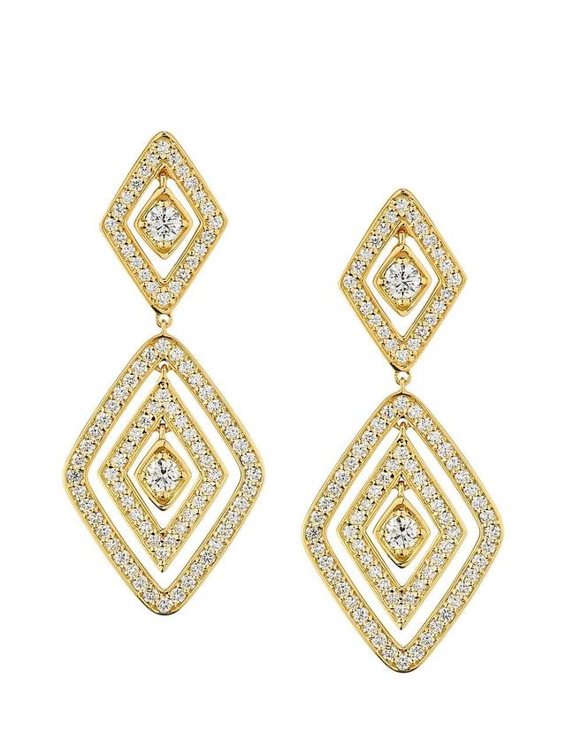 Womens Diamante 18K Yellow Gold & 1.95 TCW Diamond Drop Earrings Product Image