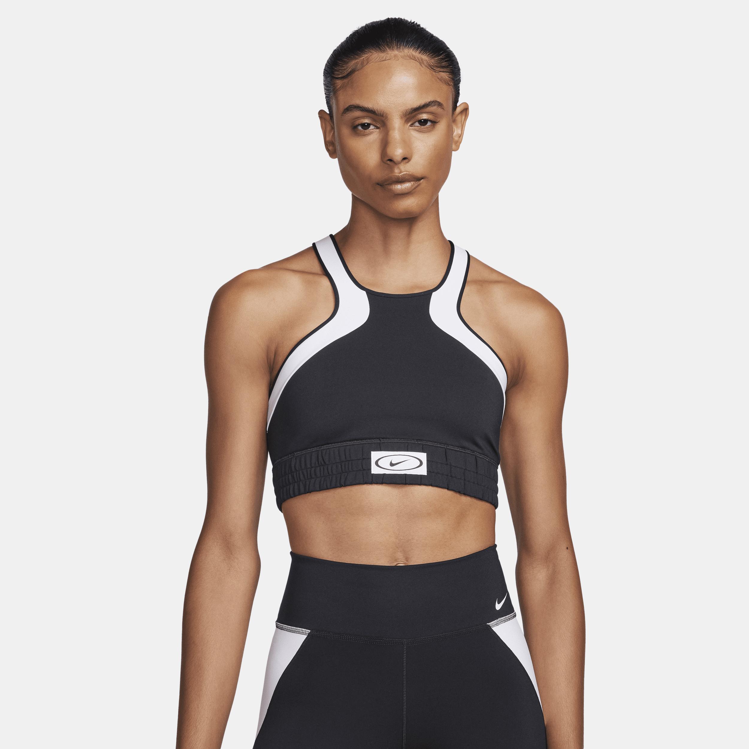 Nike Women's High Neck Medium-Support Lightly Lined Color-Block Sports Bra Product Image