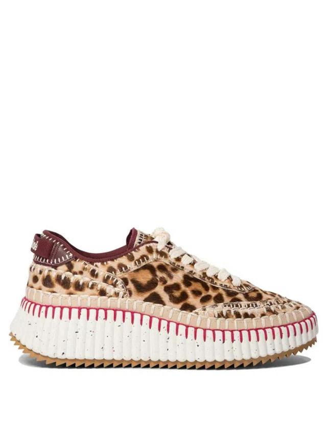 CHLOÉ Leopard Print Sustainable Sneaker In Animalier Product Image