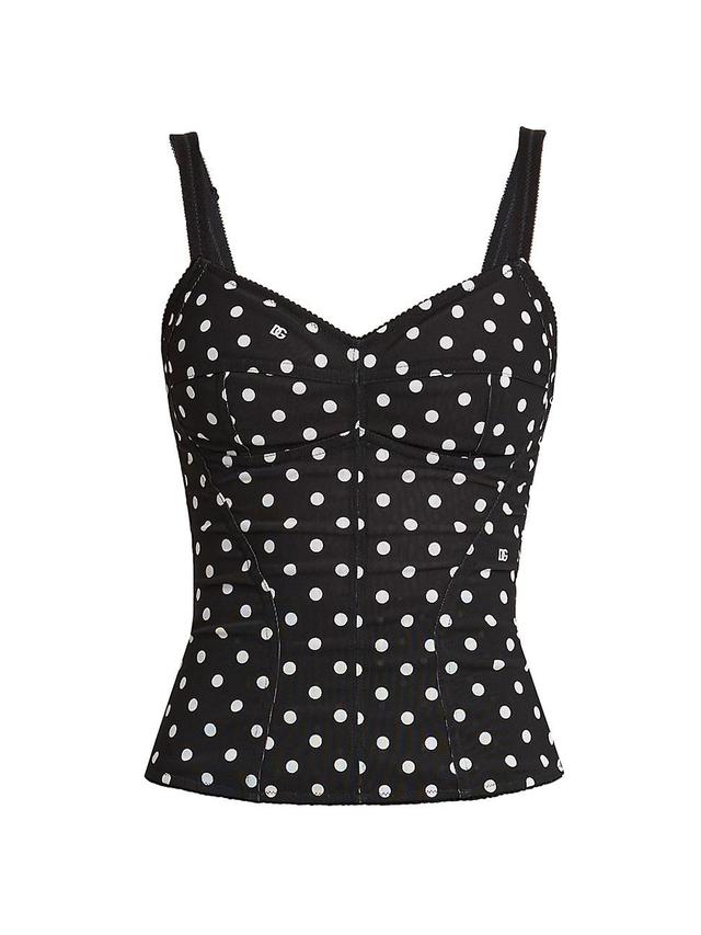 Womens Polka Dot Sweetheart Top Product Image