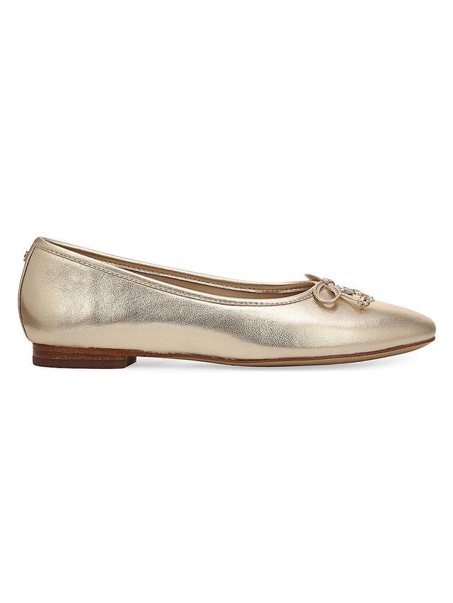 Sam Edelman Meadow Leather Bow Detail Ballet Flats Product Image