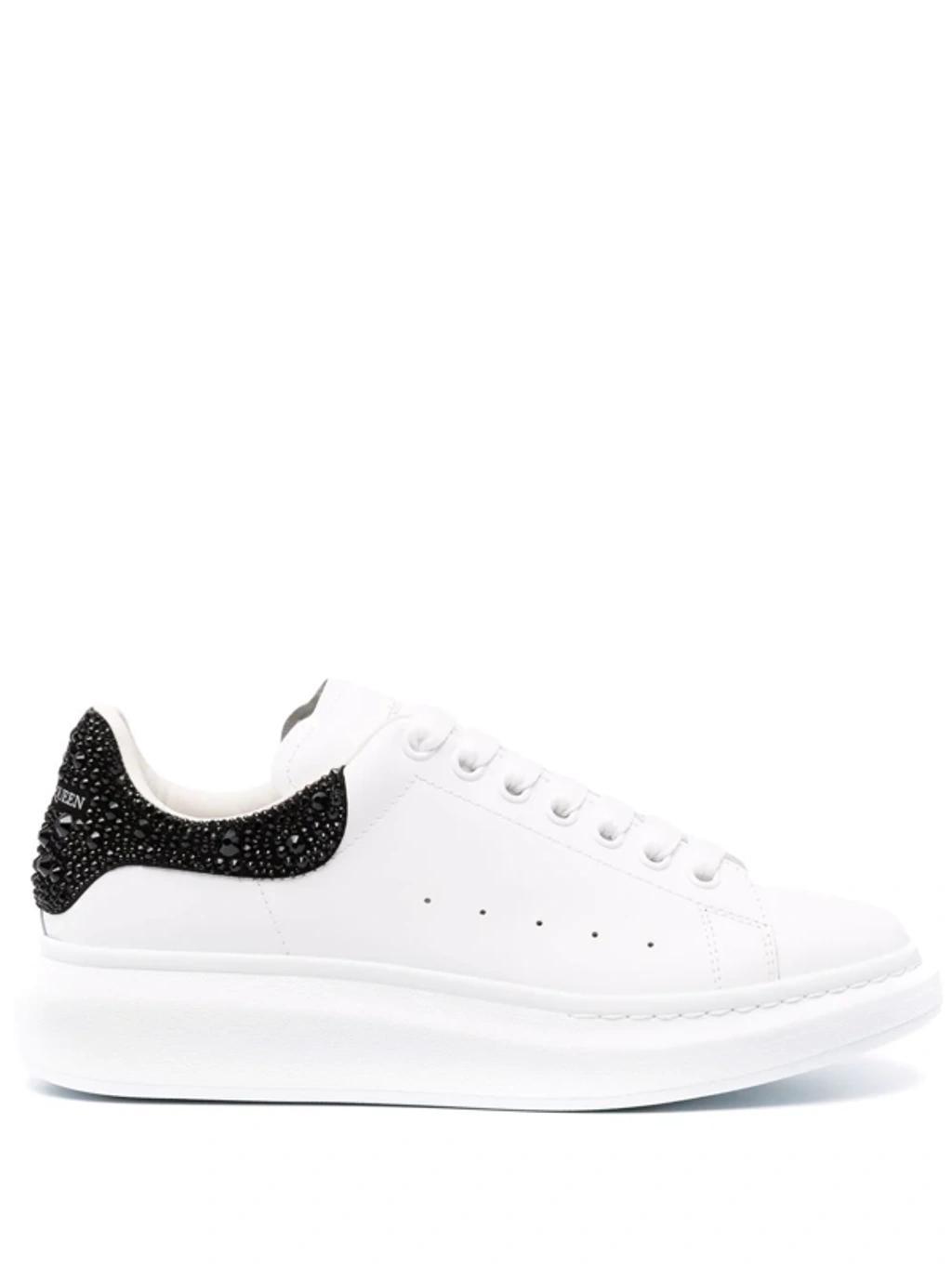 Oversized Crystal-embellished Sneakers In White Product Image