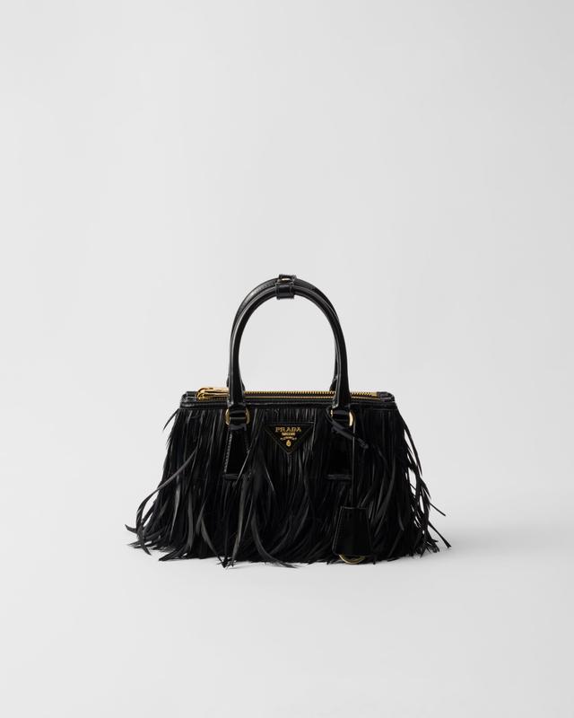 Prada Galleria mini-bag with feather trim Product Image