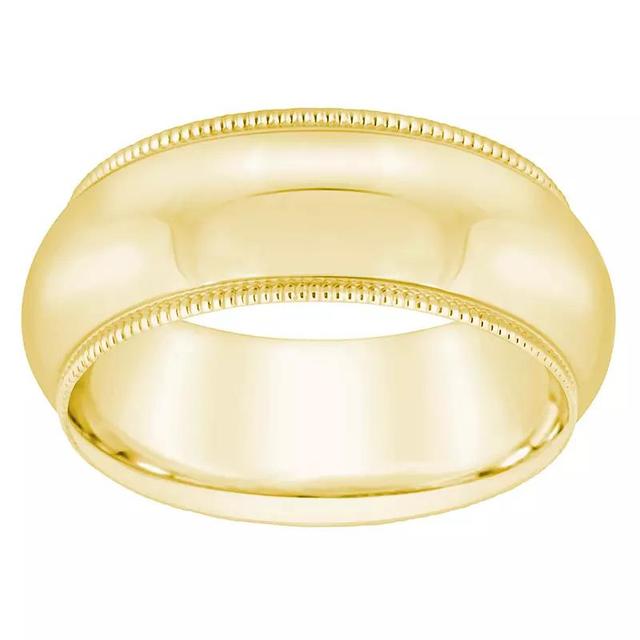 Alyson Layne Mens 14k Gold Milgrain Comfort Fit Wedding Band Product Image