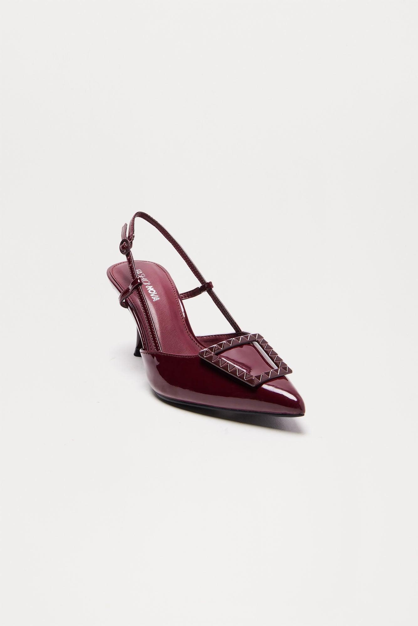 Beck Slingback Pumps - Burgundy Product Image