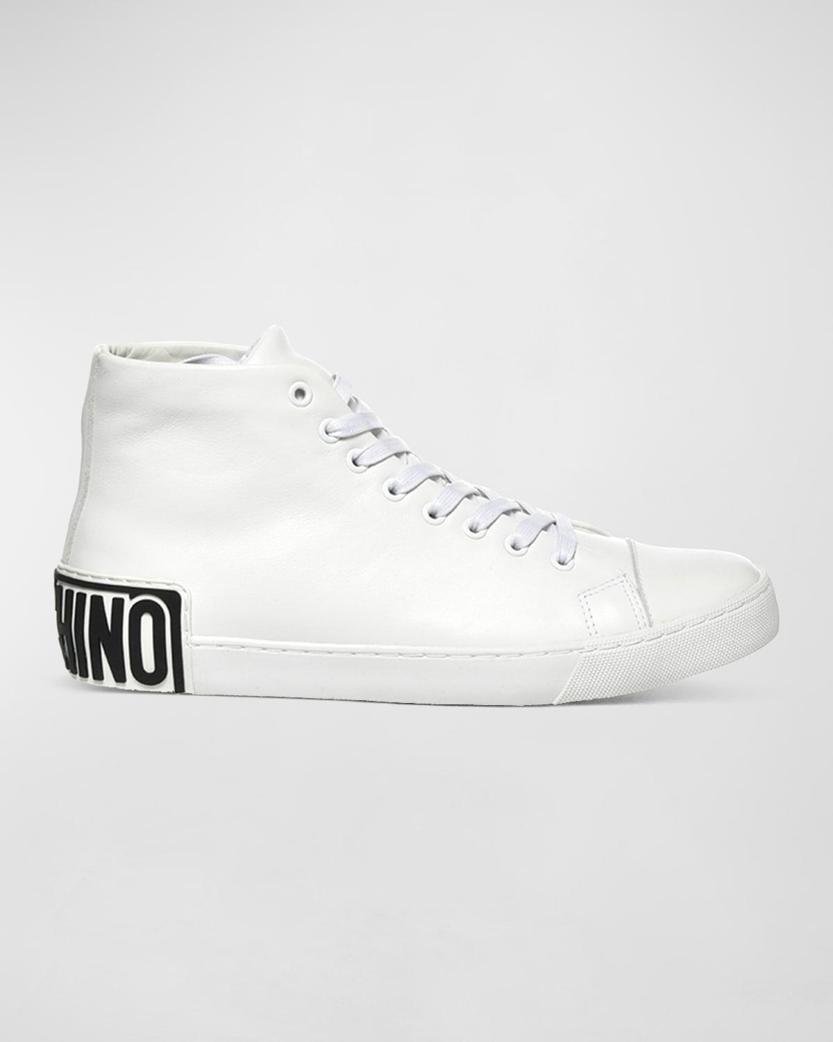 Men's Logo Leather High-Top Sneakers Product Image