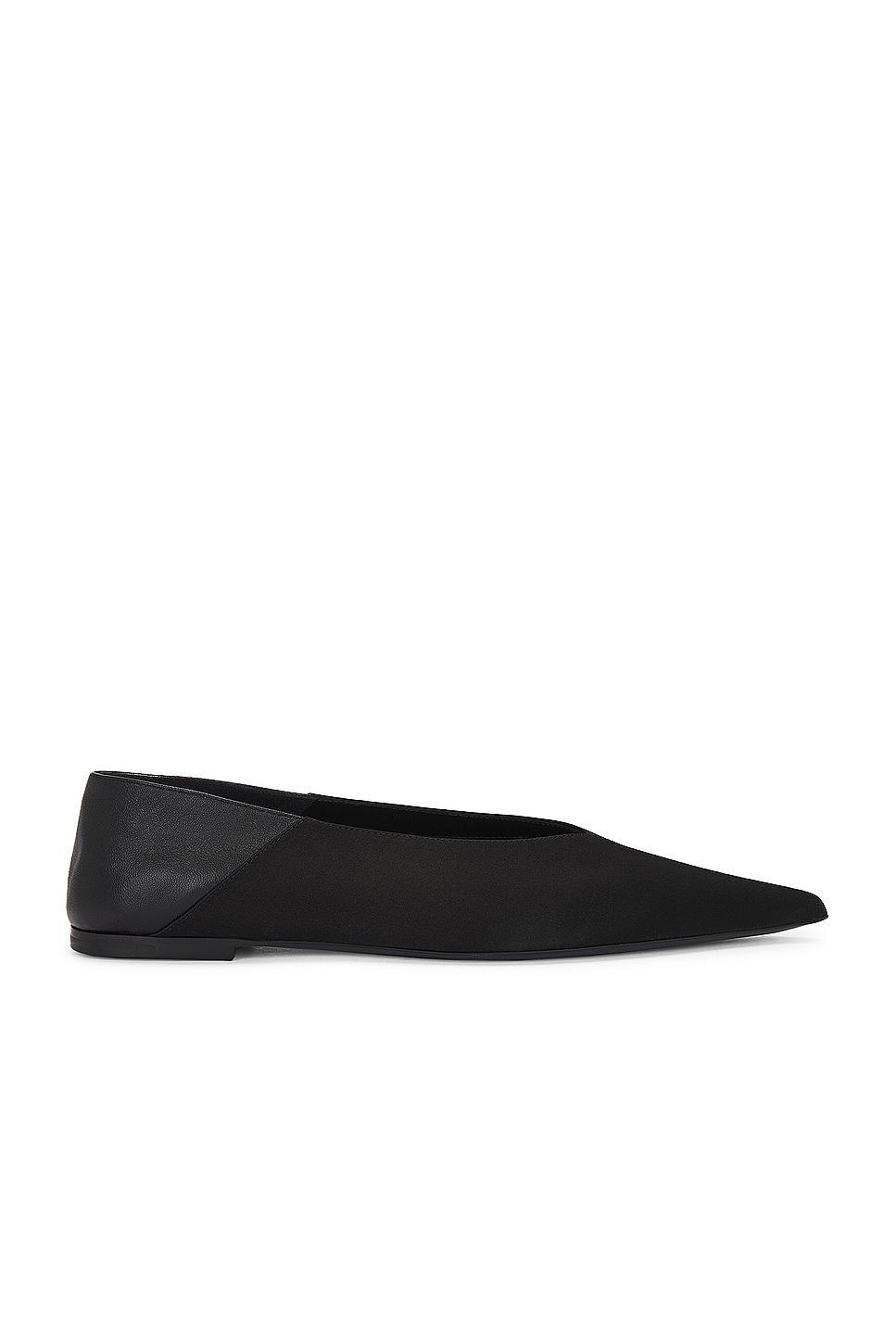 Saint Laurent Carolyn Flat Slipper in Black Product Image