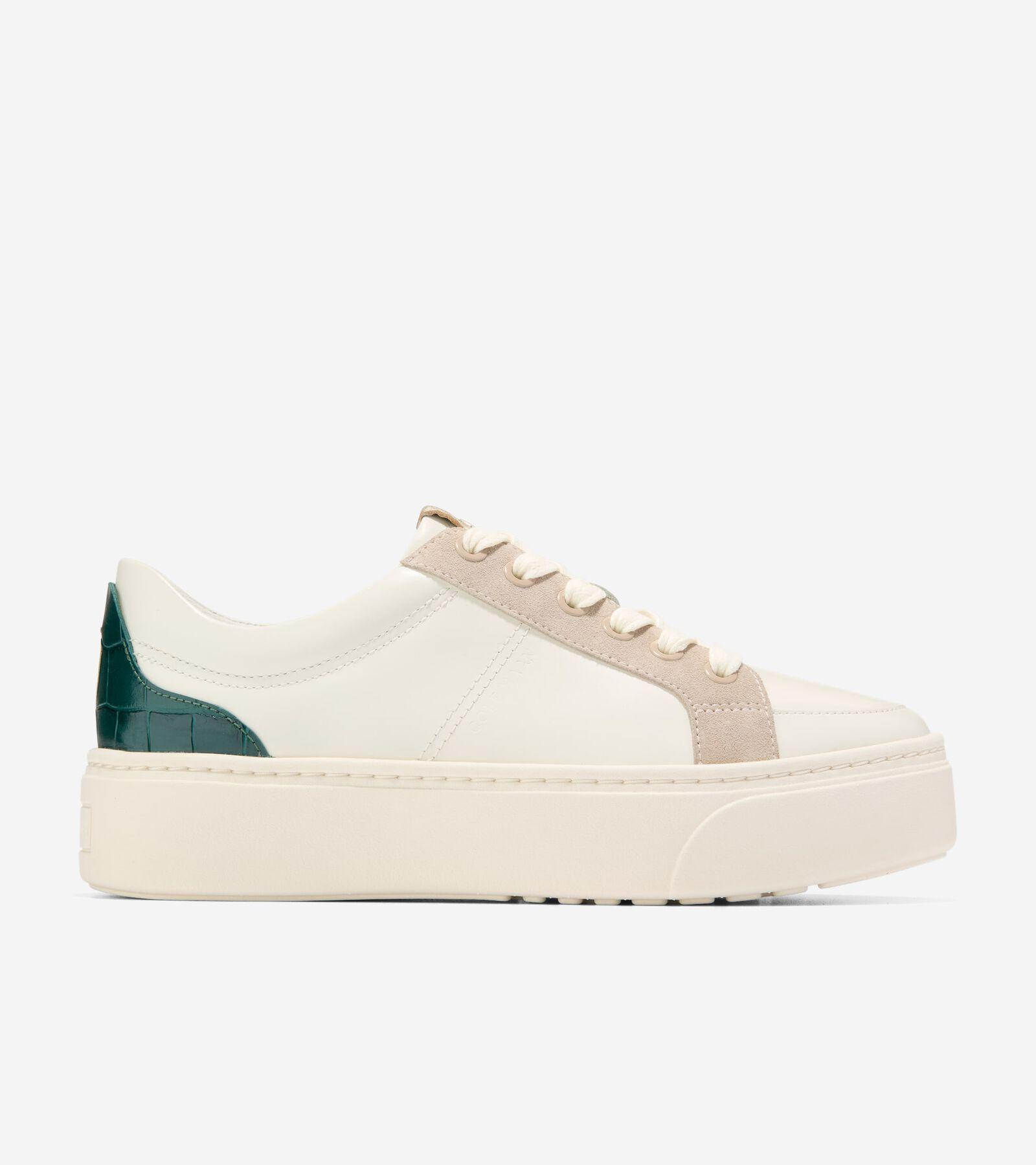 Cole Haan Womens GrandPr Max Platform Sneaker - White Size 8.5 Product Image