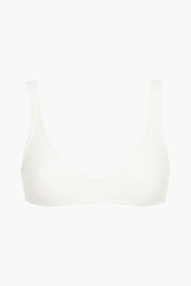 Swiss-dot Bikini Top In Off-white Product Image