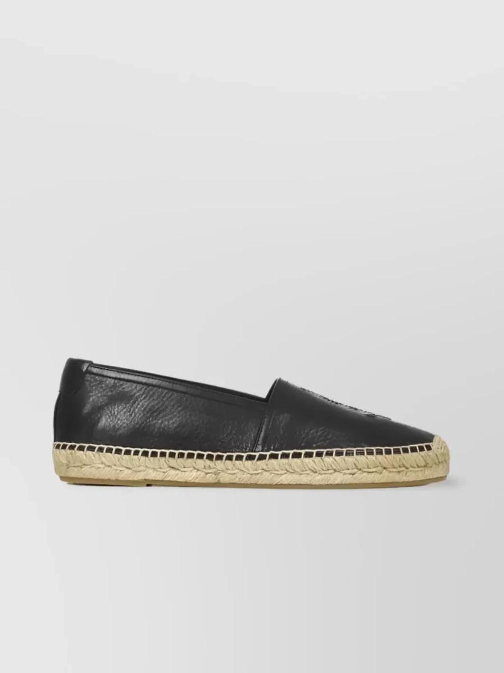 Monogram Embroidered Slip-on Espadrilles In Black Product Image