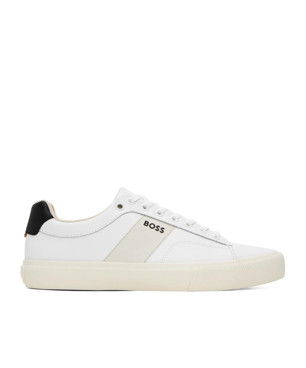 HUGO BOSS Panelled Logo-print Sneakers In White Product Image