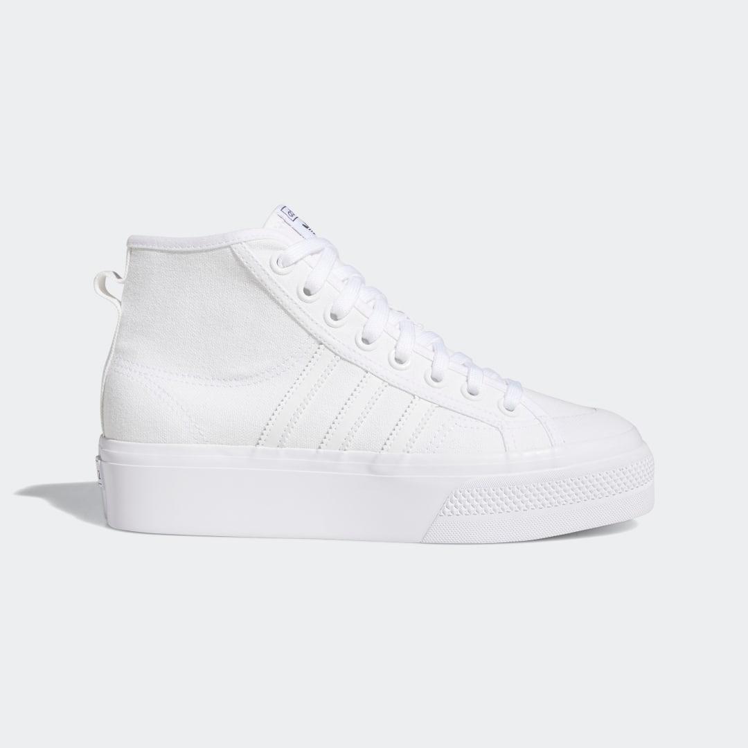 adidas Originals Womens Nizza Platform Mid - Basketball Shoes White/White Product Image