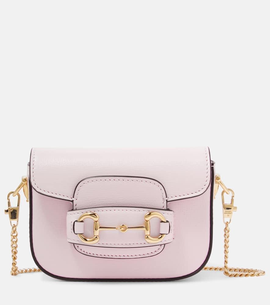 GUCCI Pink Horsebit 1955 Super Mini Leather Bag Product Image