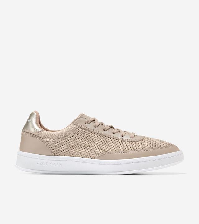 Cole Haan Womens GrandPr Leisure Knit Sneaker - Beige Size 7.5 Product Image