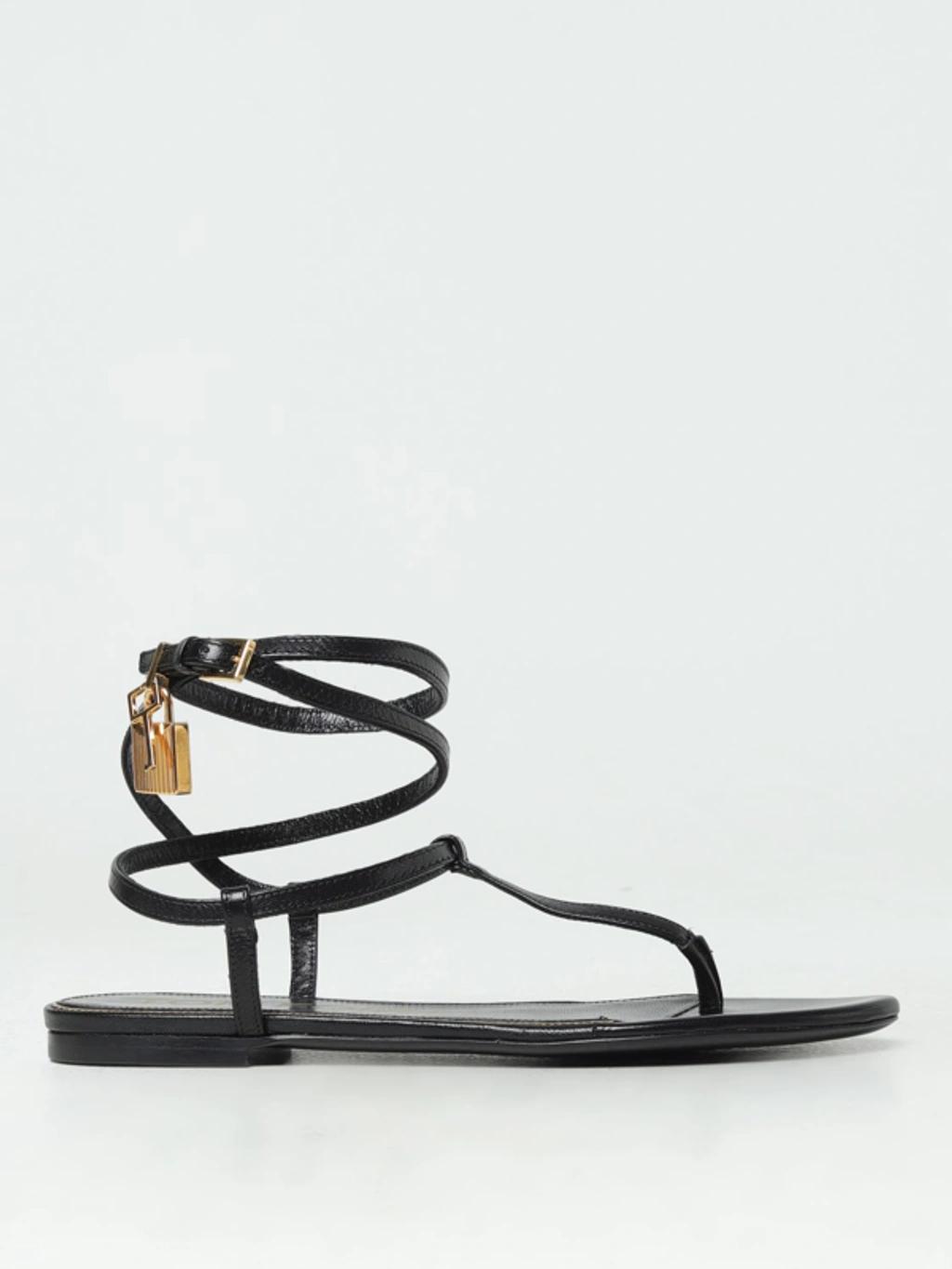 TOM FORD Padlock Ankle Strap Sandal In Black Product Image