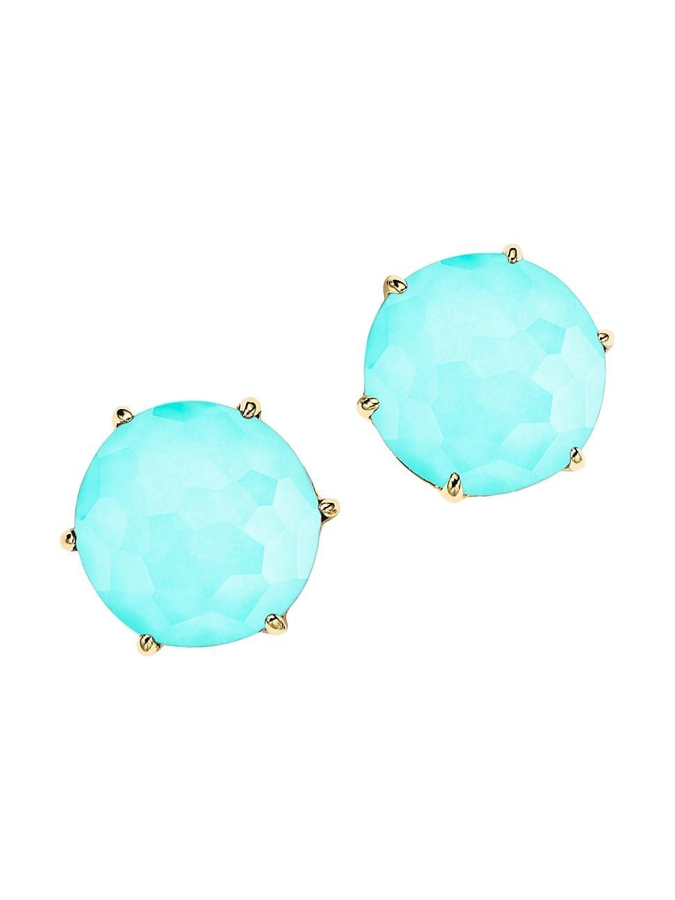 Womens Rock Candy Medium 18K Yellow Gold, Rock Crystal & Turquoise Doublet Product Image