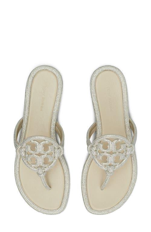 Tory Burch Womens Miller Knotted Emblem Slip On Thong Sandals Product Image