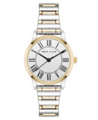 Anne Klein Womens Quartz Signature Round Roman Numeral Two-Tone Alloy Metal Watch, 29mm - Two Tone Product Image