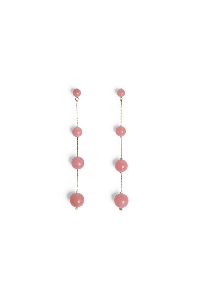 Long Colored Stone Bead Earrings Product Image