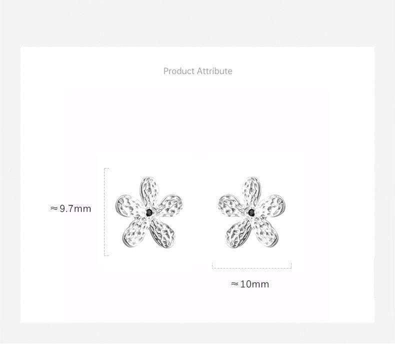 S925 Sterling Silver Floral Rhinestone Stud Earring Product Image