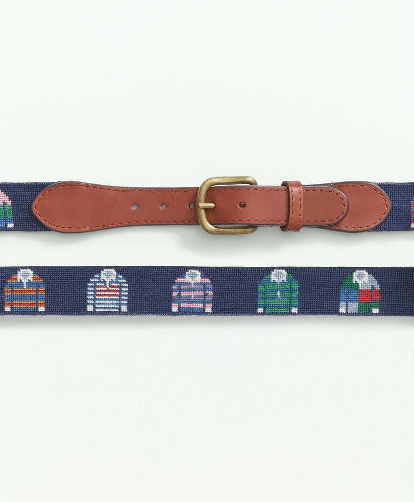 Smathers & Branson Leather Needlepoint American Flag Belt Product Image