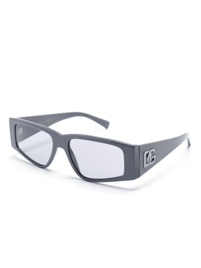 Logo-plaque Rectangle-frame Sunglasses In Grey Product Image