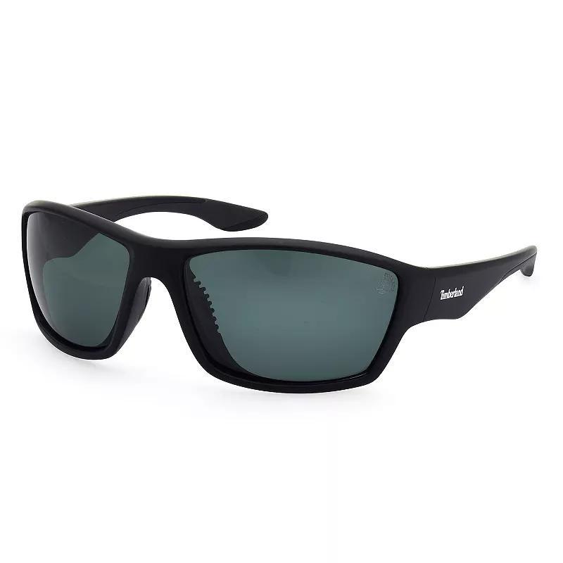 Mens Timberland 64mm Wrap Polarized Sunglasses Product Image