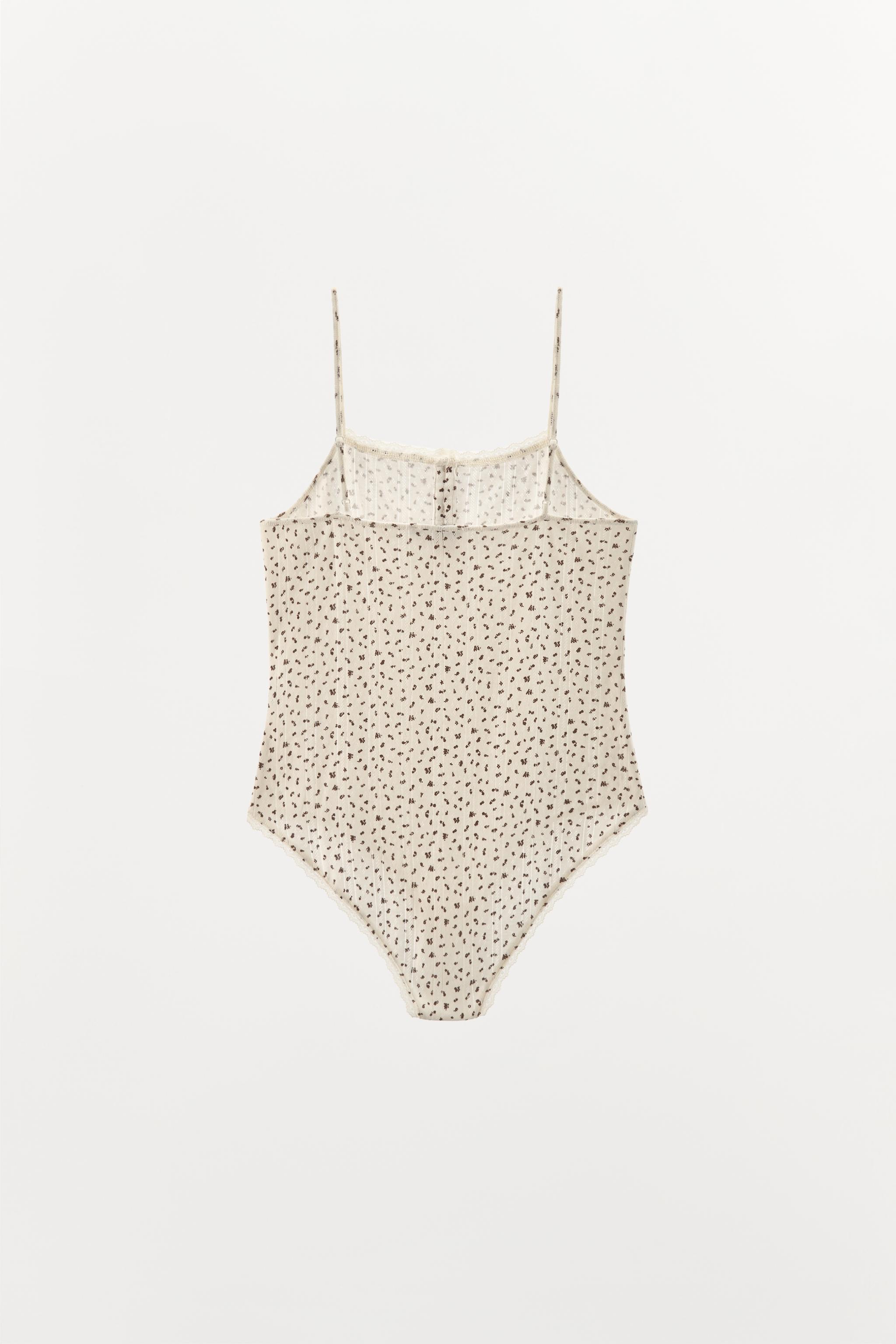 LACE TRIM POINTELLE BODYSUIT Product Image