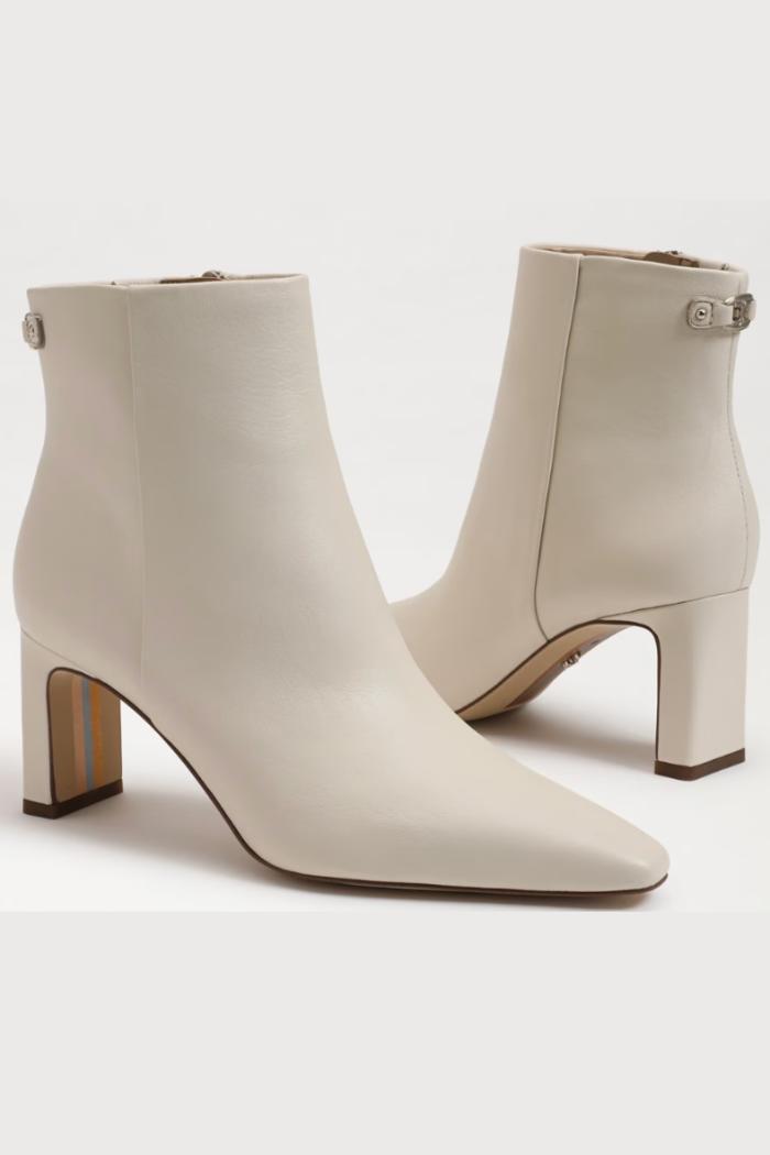 Saige Ankle Bootie - Modern Ivory Leather Product Image