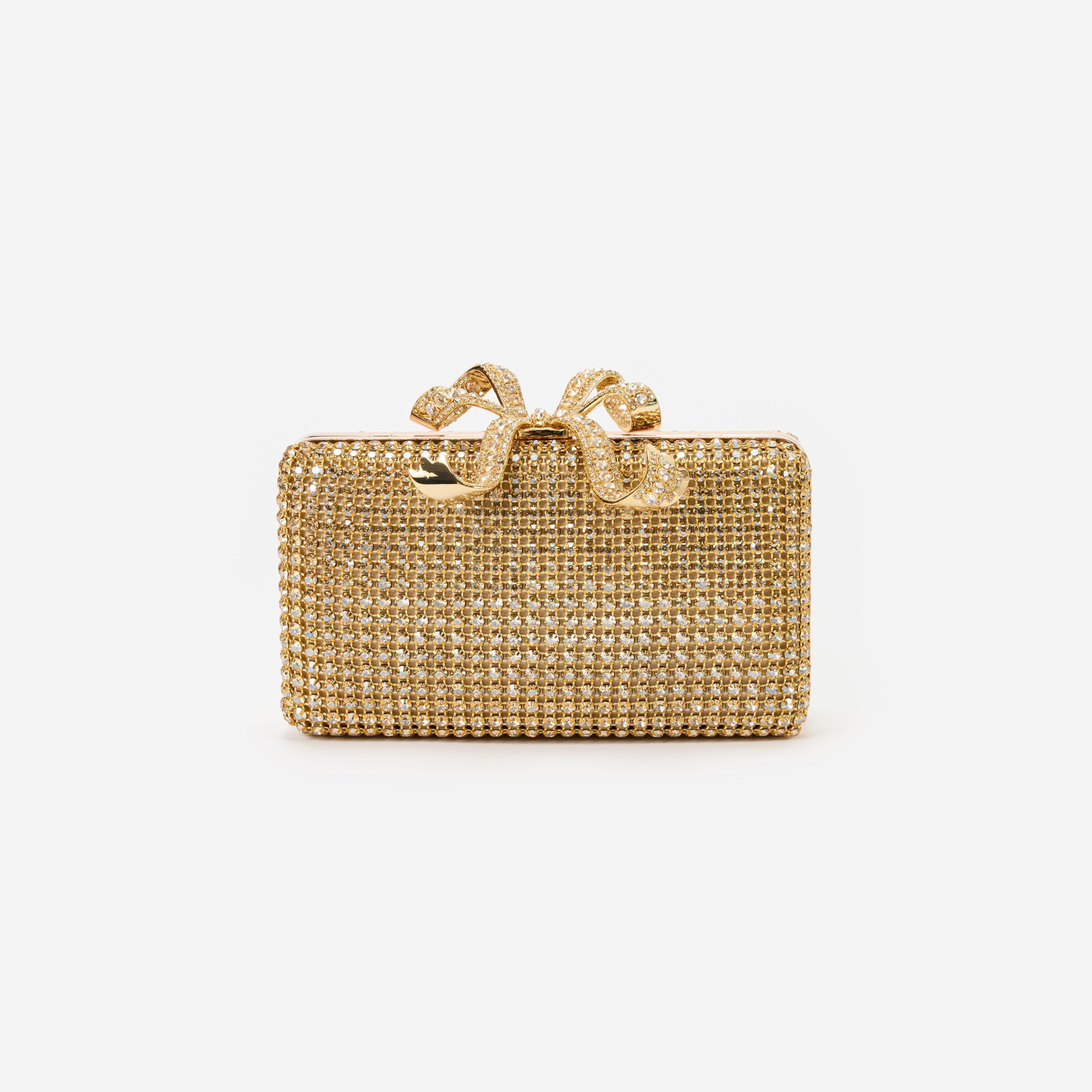 Gold Crystal Box Clutch product image