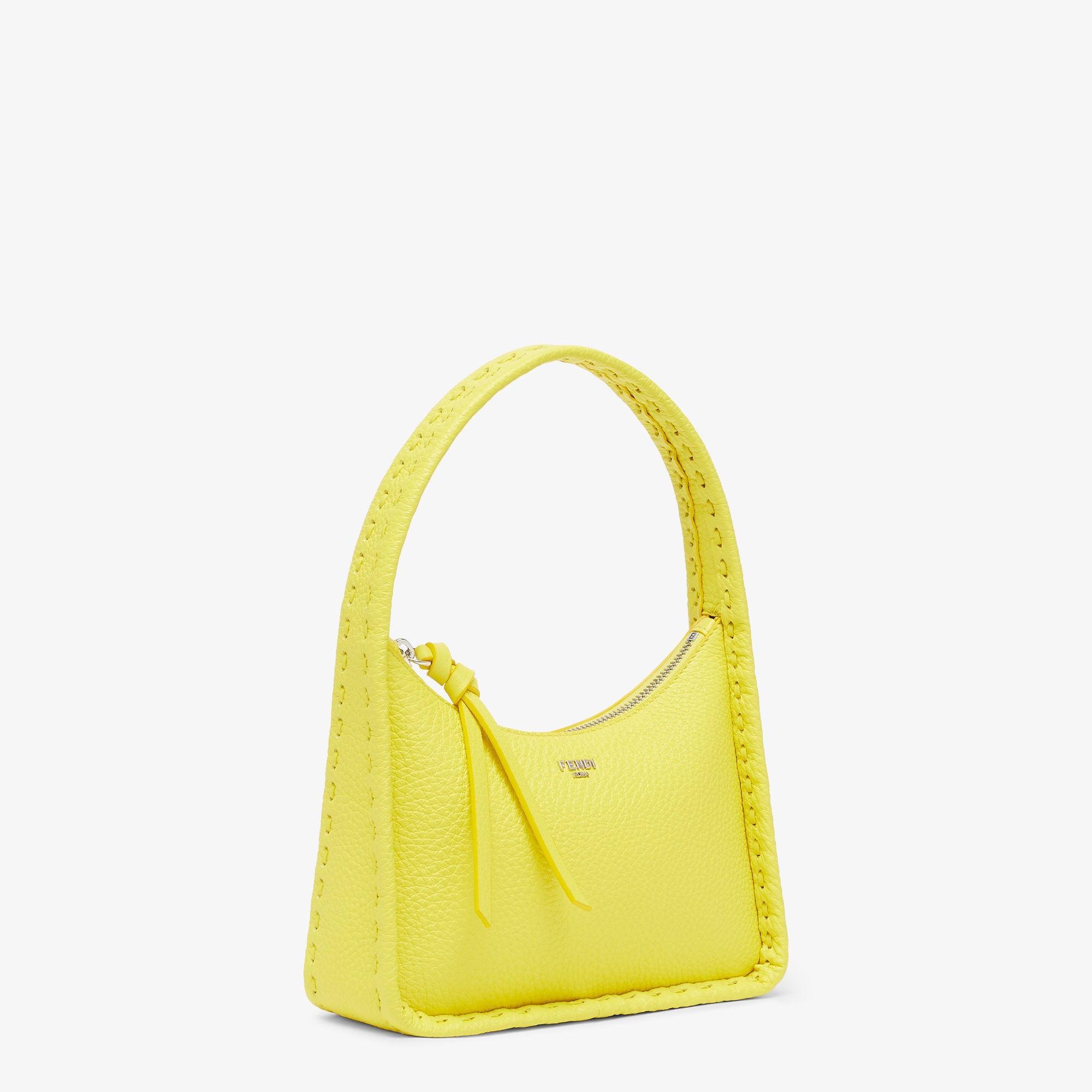 Mini FendessenceSmall acid yellow Selleria bag with 264 hand-sewn topstitches Product Image