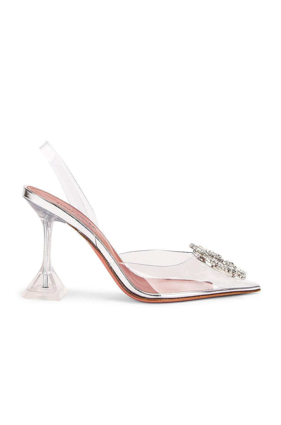 AMINA MUADDI Begum Glass Heel White. (also in 37, 37.5, 38, 38.5, 39, 39.5, 40.5). Product Image