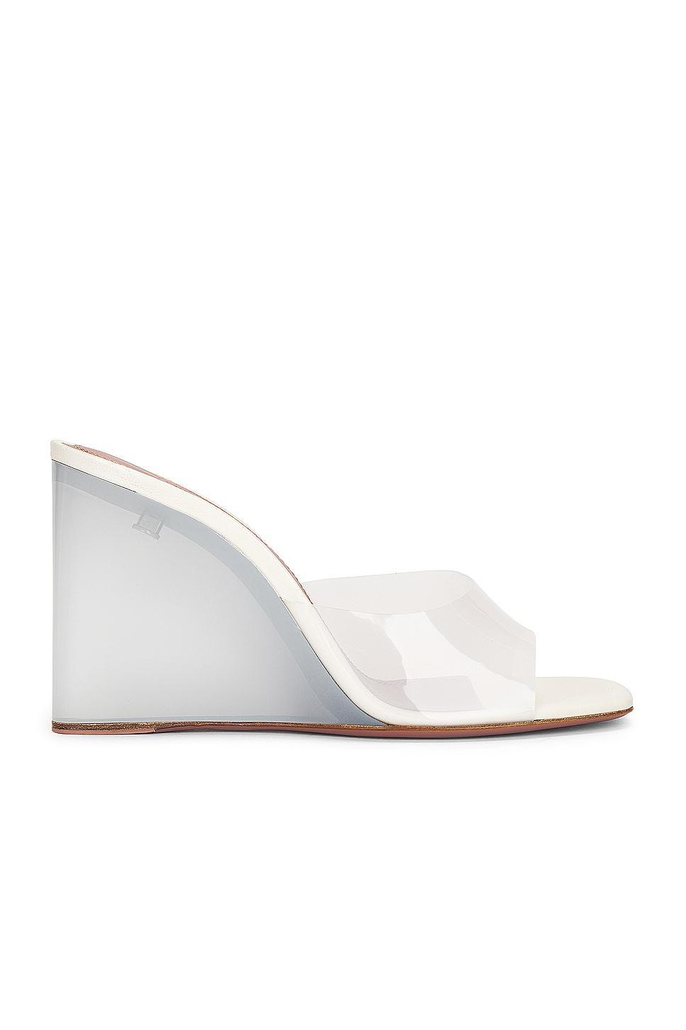 AMINA MUADDI Lupita Glass PVC Wedge in Beige product image