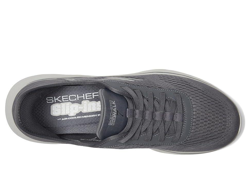 SKECHERS Performance Go Walk 7 - Free Hand 2 Hands Free Slip-Ins (Grey/Orange) Men's Lace-up Boots Product Image